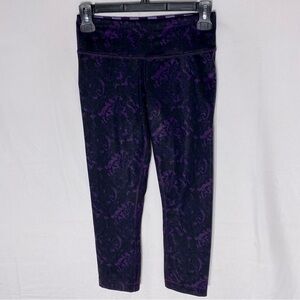 Lululemon Wunder Under Beautiful Baroque Deep Zinfandel Cropped Leggings 4